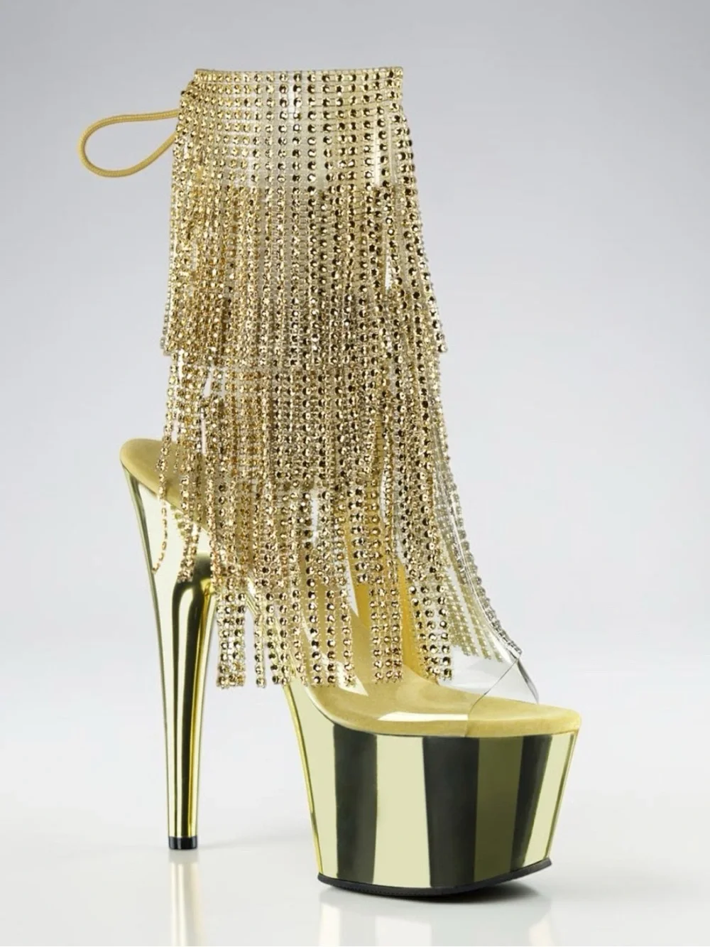 Pleaser Adore-1017RSF Gold Stilletto Platform Heels Size 7